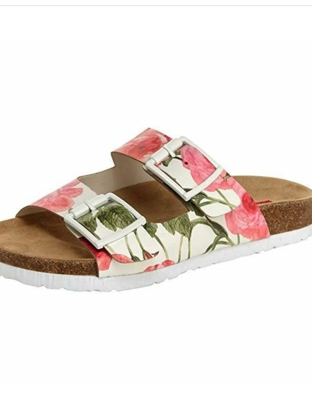 Two Strap Buckled flat slide sandal by Union Bay Melissa